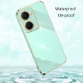 Biruiqu for VIVO Y18 Back Cover Luxury 6D Plating Frame Shiny Bling Phone Pounch Soft Silicone Square Phone Case.