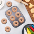 Nonstick Donut Mold 6/12 Grids Donut Pan Non-stick Baking Tray for Home Kitcn Even at Distribution Carbon Steel Mold 1/2pcs Bagel Cake Donut Pan. 