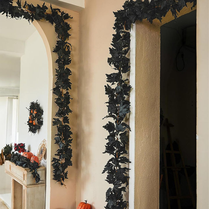 2PCS%20Halloween%20Maple%20Leaf%20Garland%20With%204pcs%20Hook%20Artificial%20Hanging%20Floral%20Garlands%20Fall%20Leave%20Vines%20For%20Christmas%20Thanksgiving%20Decor%20-%20Image%209