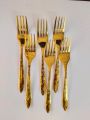 Exclusive 3D 12 Pcs Golden Plated Stainless Steel tea &  Fork Spoon set.. 