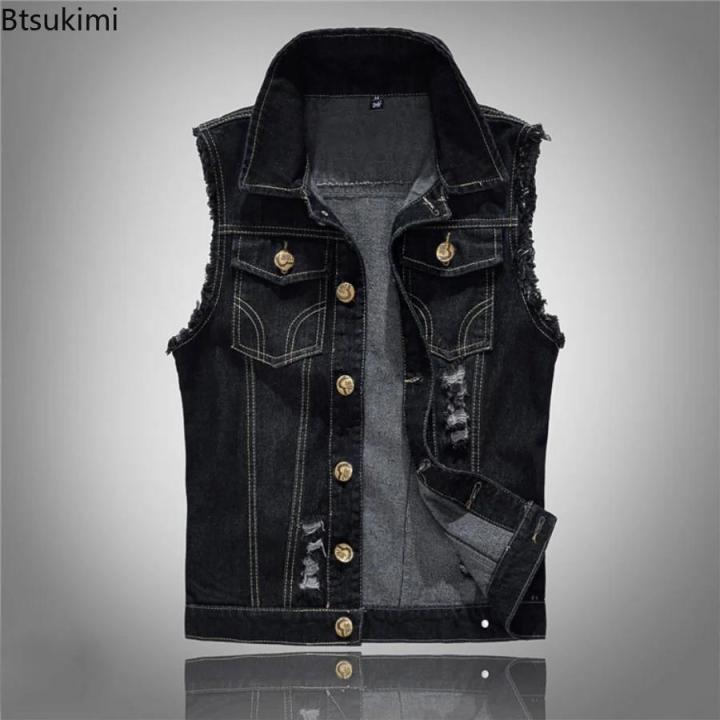 2024%20Men's%20Fashion%20Jeans%20Sleeveless%20Jacket%20Vest%20Male%20Black%20Blue%20Denim%20Jeans%20Vest%20Man%20Cowboy%20Outdoors%20Waistcoat%20Mens%20Jacket%20Vest%20BunnyGarden%20-%20Image%202