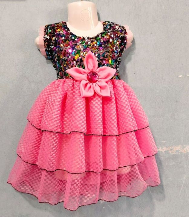 New%20Baby%20Girls%20Fashionable%20Premium%20Quality%20Beautiful%20Party%20Dress%20With%20Belt%20t%20One%20Piece%20Baby%20Dress%20for%201--8%20year%20-%20Image%202