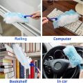 Flash Dust Magnet 10 Pcs Refill with 1 Extender Handle,Dust Magnet Duster Flash Fluffy Dusters Refills Dusters Multi Surface Duster Refills Kit,Fluffy Duster for Cleaning (Blue)..