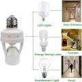Motion Sensor Bulb Holder 360 Degrees Intelligent Induction Integrated PIR Motion Sensor E27 Lamp Socket. 