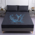 100% Waterproof Printed Bed Fitted Sheet Mattress Covers Four Corners With Elastic Band sheet for bed (Without Pillowcase). 