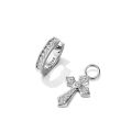 925 silver needle, a two-wear diamond earring earrings, men's trendy personalized single cross earrings.