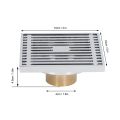 Shower Floor Drain, Large Displacement Electroplating Bathroom Floor Drain Set 304 Stainless Steel for Balconies.