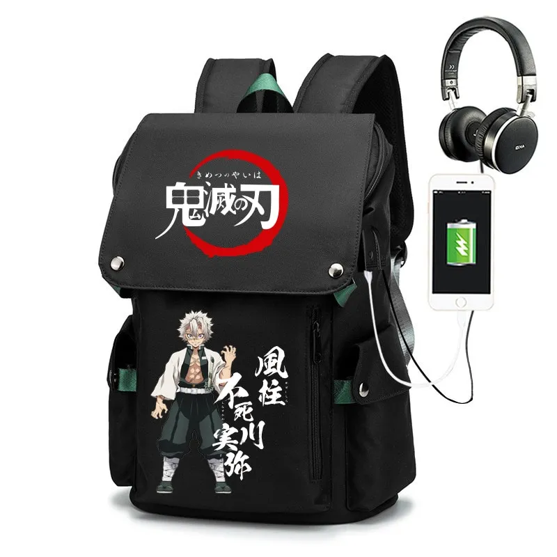 Anime Demon Slayer Agatsuma Zenitsu School Bag Oxford Laptop Bags Boy Girl  School Backpack Large Capacity Travel Bag For Kids