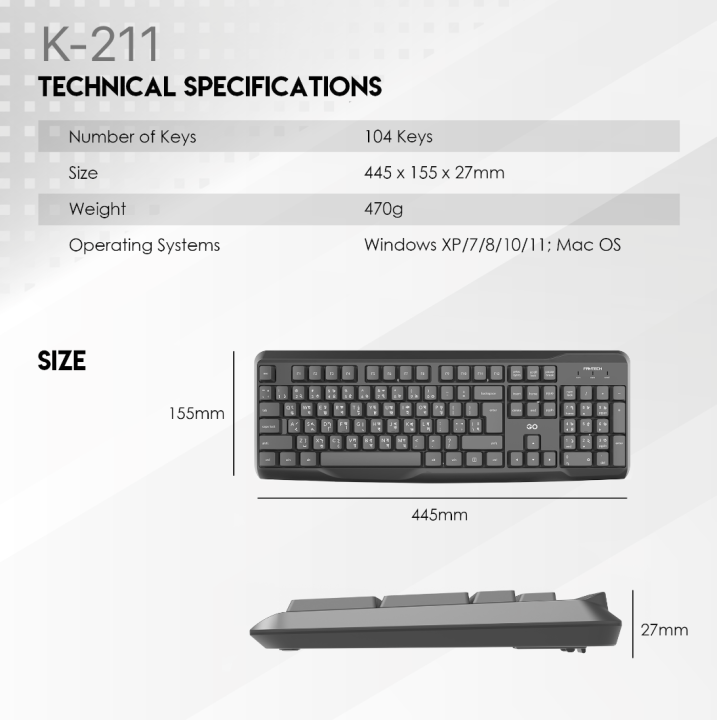FANTECH%20K211%20GO%20Smooth%20Typing%20Keyboard%20104%20Keys%20Spill%20Resistant%20Keyboard%20English%20And%20Bangla%20USB%20Wired%20Easy%20To%20Read%20Keys%20Computer%20Keyboard%20Ergonomics%20Keyboard%20For%20Office%20PC%20-%20Image%207