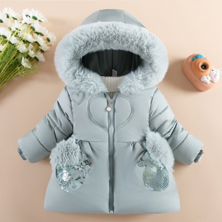 Children's winter clothes, velvet thickened, fashionable cotton clothes,  baby girls to years old, foreign winter coats, European and American