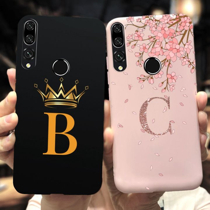 For Huawei Y9 Prime Y9S 2019 Case Cute Letters Crown Matte Soft