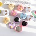2023NWE 1pc Round Small Massage Folding Comb Girls Hair Brush with Makeup Mirror Portable Hair Styling Tool Traveling Mini Pocket Mirror.