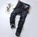 2022 Cotton Men's Jeans Denim Pants Brand Classic Clothes Overalls Straight Trousers for Men Black. 