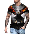 Fashion eagle pattern T shirt for men vintage trend skull Harajuku streetwear casual o-neck short sleeve summer loose T-shirts. 