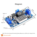 LM2596 Power Module With LED Voltmeter DC-DC Adjustable Step-Down Module With Digital Display. 