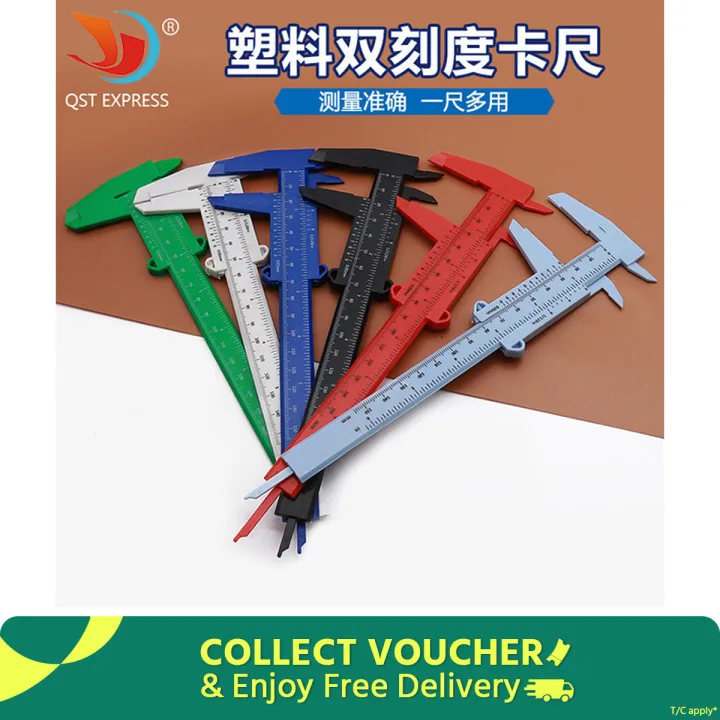 0-150mm Plastic Slide Caliper, Double Scale Vernier Caliper-1pcs