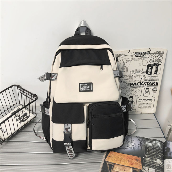 Schoolbag%20Women's%20Korean-Style%20Junior%20High%20School%20College%20Students%20Backpack%20Men's%20Street%20Fashion%20Large%20Capacity%20Fashion%20Backpack%20Trendy%20Cool%20Computer%20Bag%20-%20Image%206
