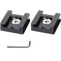 Cold Shoe Mount Aluminum with 1/4 Thread for Camera Cage Flash(2 PCS).