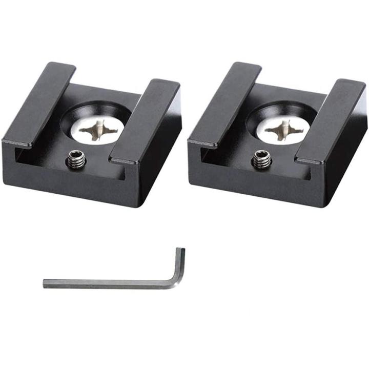 Cold Shoe Mount Aluminum with 1/4 Thread for Camera Cage Flash(2 PCS)
