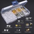 30~880pcs Ear Plug Box Clear Rubber Alloy Earring Clasp Earrings Accessories Kit DIY Jewelry Making Ears Hook Findings.