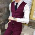 Man Business Vests Suit Single-breasted Slim-fit Non-shrink Polyester 2021 Men Skin-friendly Formal Vest for Business Shirt Hot.