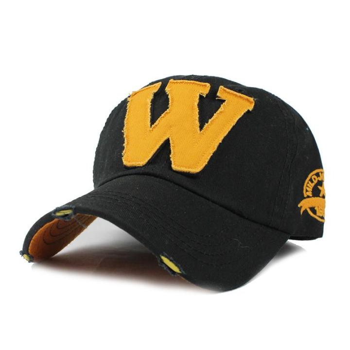 【Daily Necessities For Anyone Store】Cotton Embroidery Letter W Baseball Cap Snapback Caps Bone casquette Hat Distressed Wearing Hat For Men
