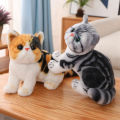 26cm Stuffed Lifelike Cats Plush Toy Simulation American Shorthair Cute Cat Doll Pet Toys Home Decor Gift For Girls Birthday. 