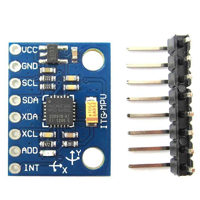 GY-521 MPU6050 Module GY521 Sensor Module DC 3V 5V 3 Triple Module 3 Axis Analog Accelerometer Compatible Board For Arduino IIC I2C Interface GY-521 Gyro Sensors 8 Pin Leads Header