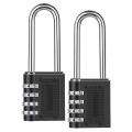 2 Pack Outdoor Combination Padlock Long Shackle Lock 6.5cm Shackle Waterproof 4 Digit Resettable Combination Lock.