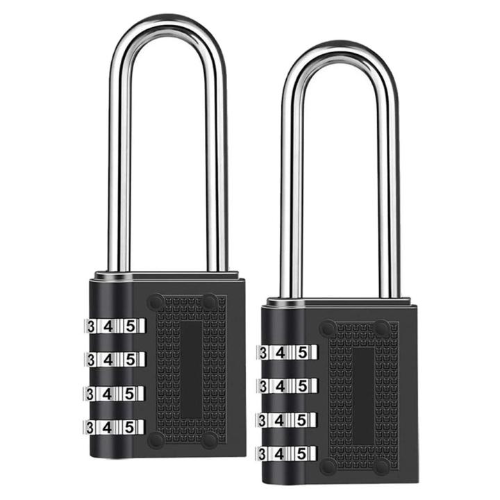 2 Pack Outdoor Combination Padlock Long Shackle Lock 6.5cm Shackle Waterproof 4 Digit Resettable Combination Lock