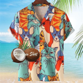 Hawaiian Shirts For Men Summer Beach Vacation Short Sleeve Shirts Fashion Print Lapel Oversized Shirt Top Casual Holiday Clothes. 