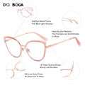 OQ BOGA 6 Colors Unisex Anti Blue Light Screen Radiation Computer Glasses Women Men Eye Protection Fashion Metal Cat Eye Frame Eyewear. 