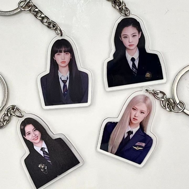 Kpop Idol Blackpink JISOO JENNIE ROSÉ LISA Acrylic Key Ring Double Sided Printing Keychains Pendant