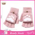 Trendygirl Women Lovely Winter Fingerless Cat Paw Thicken Warm Gloves-Girls Fashion screen Fingerless Sports Gloves For Outdoor Cycling, Camping, Motorcycle, Running. 