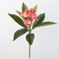 One Faux Single Stem Frangipani 23 Length Simulation Plumeria Real Touch Green Leaf for Wedding Centerpieces 3 Colors. 
