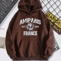 Spring and Autumn Women's Fashion Lettered Printed Back Bag Collar Fleece Loose Hooded Sweatshirt AliExpress Amazon. 