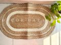 Jute Area Rug (20 inch x 32 inch) Door Mat Indoor Floor Mat Bohemian Hand Woven Geometric Carpet Chic Bedside Rugs for Living Room Bathroom Entryway. 