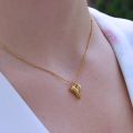 Heart Pendant Necklace For Women Metal Jewelry Simple Chain Choker Party Gift. 