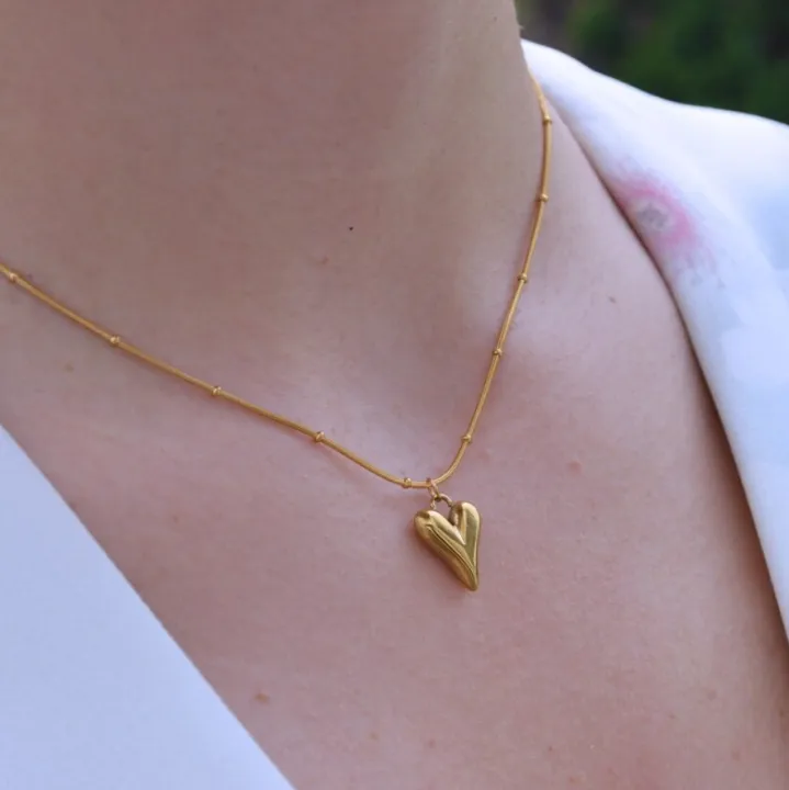 Heart%20Pendant%20Necklace%20For%20Women%20Metal%20Jewelry%20Simple%20Chain%20Choker%20Party%20Gift%20-%20Image%203