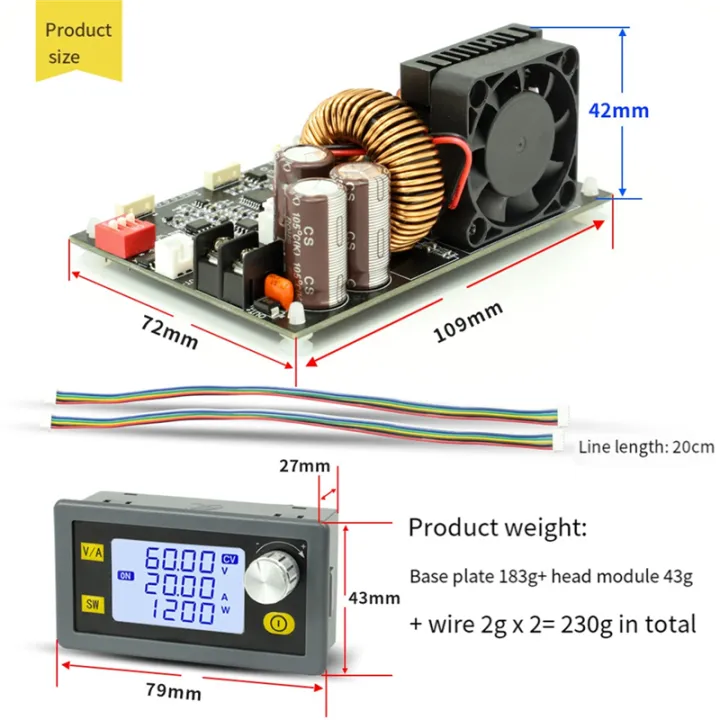 1200W%20DC%20CNC%20Antihypertensive%20Boost%20Converter%206-70V%20Adjustable%20Power%20Supply%20Input%20Constant%20Voltage%2020A/1200W%20Buck%20Module%20Module%20-%20Image%203