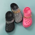 Cute Luxury Shoes Accesories Rhinestone Bling Croc Charms Metal Chain Croc Shoe Decorations Diy Buckle Pearl Shoes Flower New. 