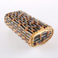 Nilerun Brand Vintage Retro Hard Solid Wood Rattan Straw Evening Purse Wallet Unique Handmade Black Real Bamboo Root Clutch Bag. 