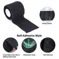 Black Tape Tattoo Handle Bandage Anti-slip Athletic Nonwoven Waterproof Disposable Self-adhesive Elastic Bandage Grip Cover Wrap.