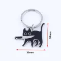 Cute Cartoon Knife Cat Keychain Stainless Steel Black Kitten Key Chains Keyring Bag Pendant Hanging Jewelry Gift. 