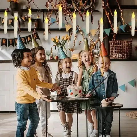 12/10 PCS LED Floating Candles with Magic Wand Flameless Flying Candle Flickering Burning Candles 12/10 PCS LED Floating Candles with Magic Wand Flameless Flying Candle Flickering Burning Candles