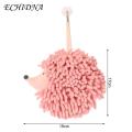 Hedgehog Hand Towel 2pcs Cute Hedgehog Fluff Ball Hand Towels Soft Absorbent Microfiber Chenille Towels with Hanging Rope Quick-drying Hand Towel Set Decorative Bathroom Hand Towel.