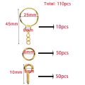 110/220pcs/Set Keychain Open Jump Rings Eye Pins Jewelry Making Accessories Kits for DIY Epoxy Resin Key Chain Key Ring Pendants. 