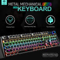 Girly Pink Steampunk Keyboard Sublimation Blue & White Wired Computer Knob Real Mechanical Keyboard Set.