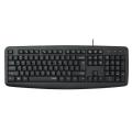 Rapoo NK2600 Spill-resistant Black Wired USB Keyboard.