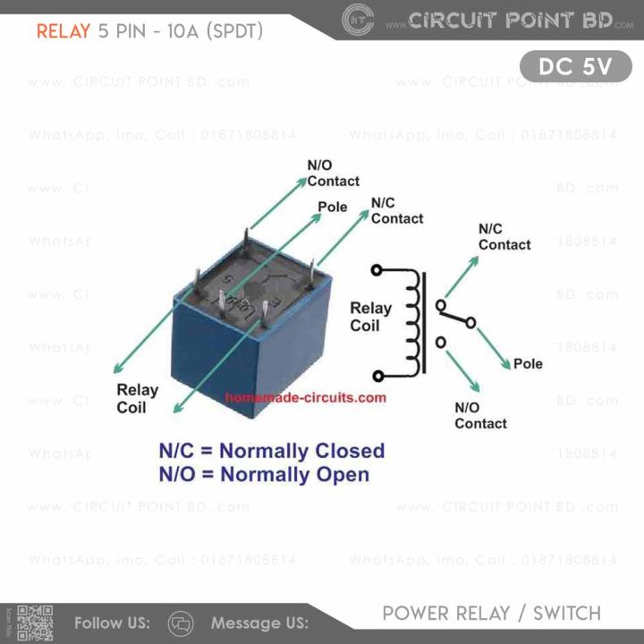 5%20Pcs%20Relay%205V%20DC%205pin%20SPDT%20Power%20Relay%20Module%20for%2010A%20150/250VAC%20or%2010A%2028/30VDC%20-%20Image%204